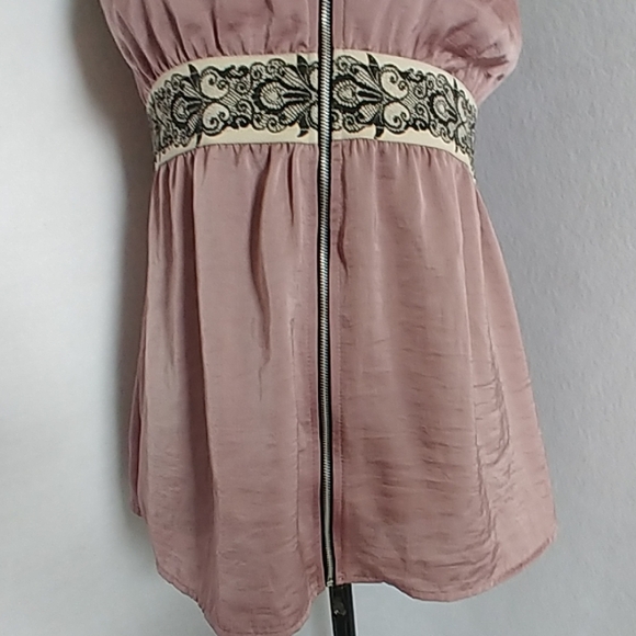 Xhilaration Zipper Front Camisole Mauve Blouse Top - Picture 3 of 5